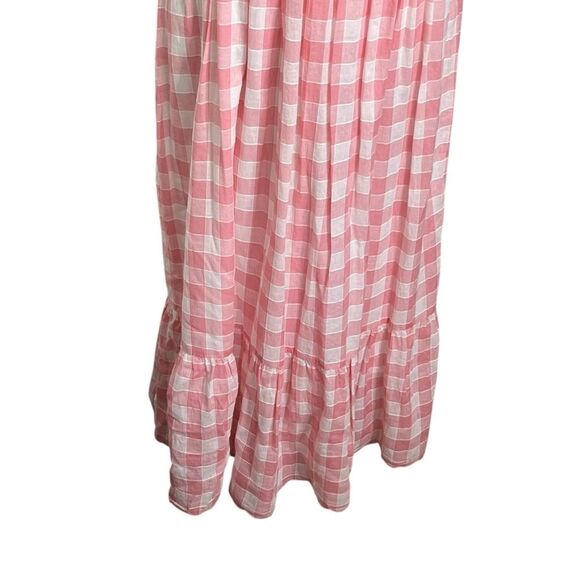 The Great Lagoon Dress Women’s Size 2 Pink Gingham Smocked Bow Strap Midi - Picture 4 of 12